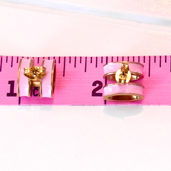 Pink, Black, White Enamel H Fashion Earrings or Necklace - Picture 8 of 8